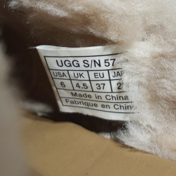 UGG Australia Langford sheepskin brown leather slip on heeled clogs size 6 - Picture 8 of 10